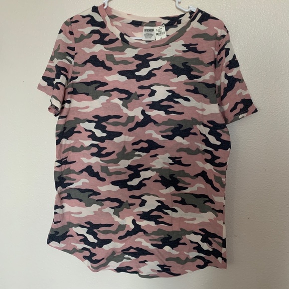 PINK Victoria's Secret Tops - Victoria’s Secret pink camo v neck t-shirt